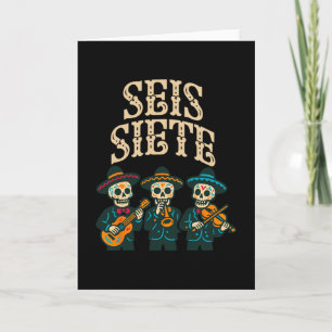 Carte Seis Siete Mexicain 67 Crâne Graphique Drôle