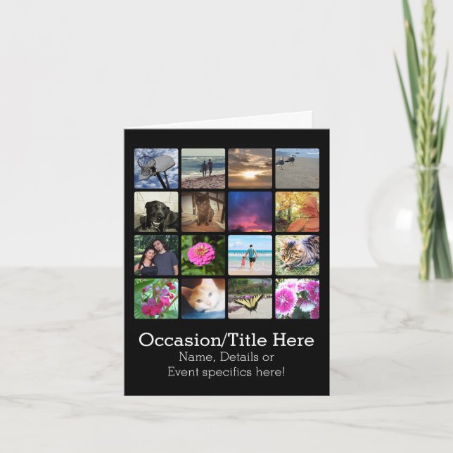 Carte Seize angles arrondis Collage photo ou Instagram (Devant)