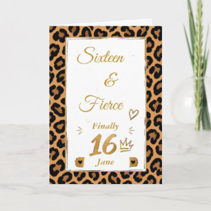Carte Seize ans & Férocement Guépard Sweet 16 Anniversai