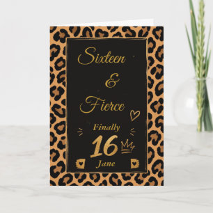Carte Seize ans & Guépard Féroce Anniversaire Sweet 16