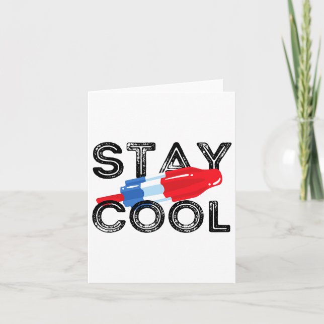 Carte Séjour Cool Rocket Pop Rouge Blanc Et Bleu Popsicl (Devant)