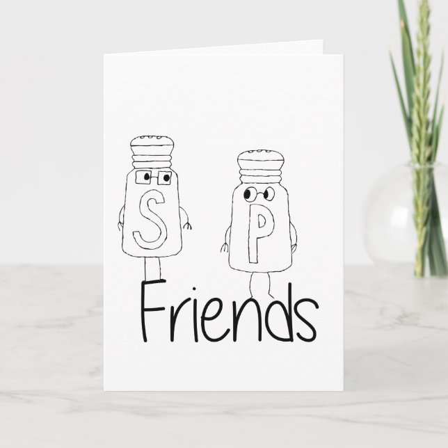 Carte Sel amusant et poivre Shakers Best Friends Besties (Devant)