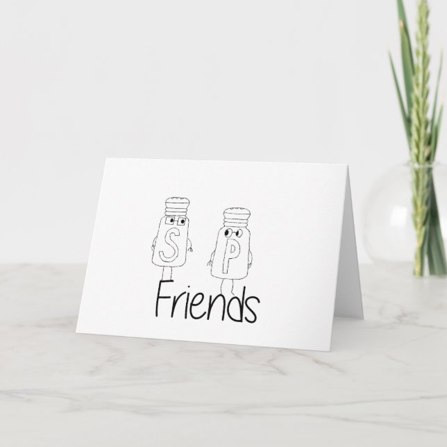 Carte Sel amusant et poivre Shakers Best Friends Besties (Devant)
