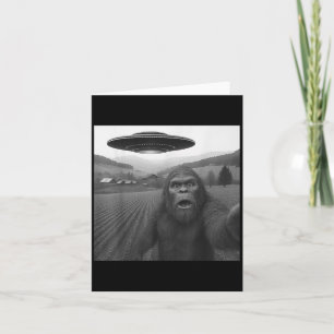 Carte Selfie Bigfoot Avec Alien Ufo Dons Drôle Pour Les 