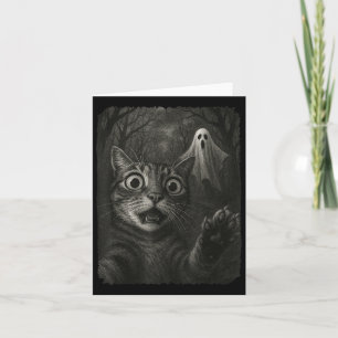 Carte Selfie Chat Halloween Drôle Avec Soky Chat Ghost L