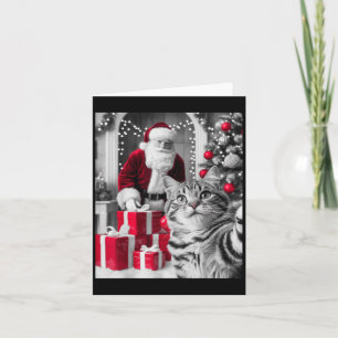 Carte Selfie De Chat Drôle Avec Le Mème De Noël Du Père 