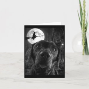 Carte Selfie Labrador drôle féminin Lune pleine volant