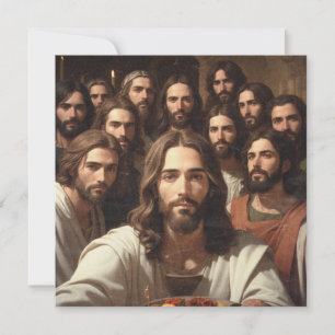 Carte selfies de Jésus avec 12 disciples