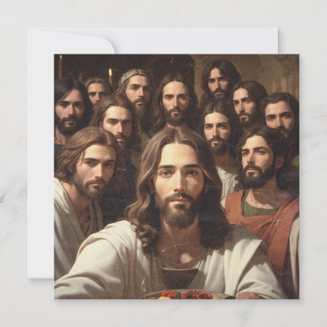 Carte Selfies de Jésus avec les 12 disciples (Devant)