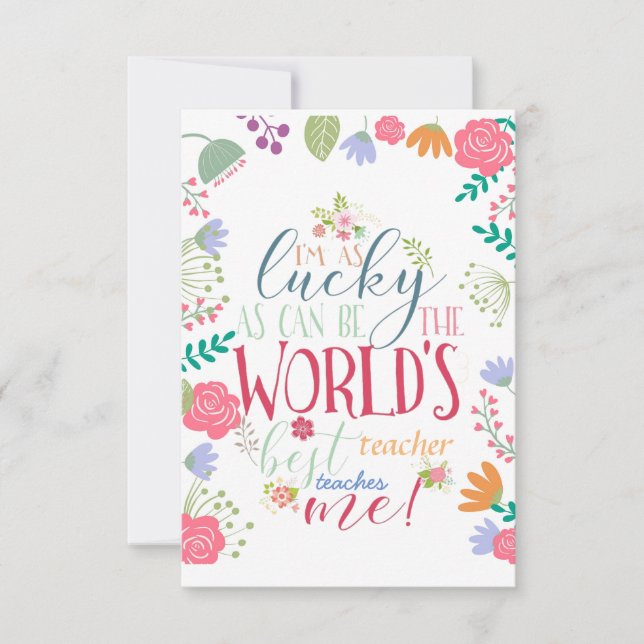 Carte semaine d'appréciation du professeur (Devant)