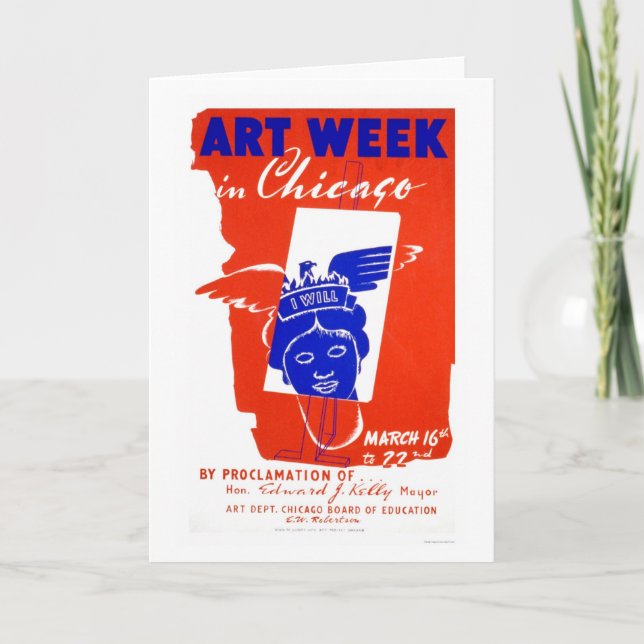 Carte Semaine d'art de Chicago WPA 1940 (Devant)