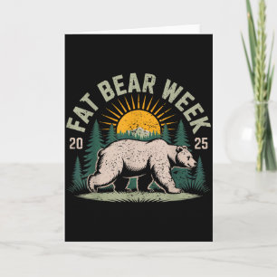 Carte Semaine de l'ours gras Vintage Rétro Ours grizzly 