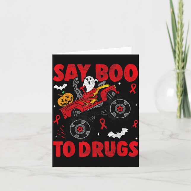Carte Semaine de sensibilisation Ruban Rouge Halloween D (Devant)