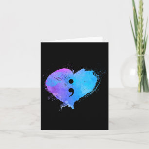 Carte Semicolon cardiaque Prévention du suicide en santé