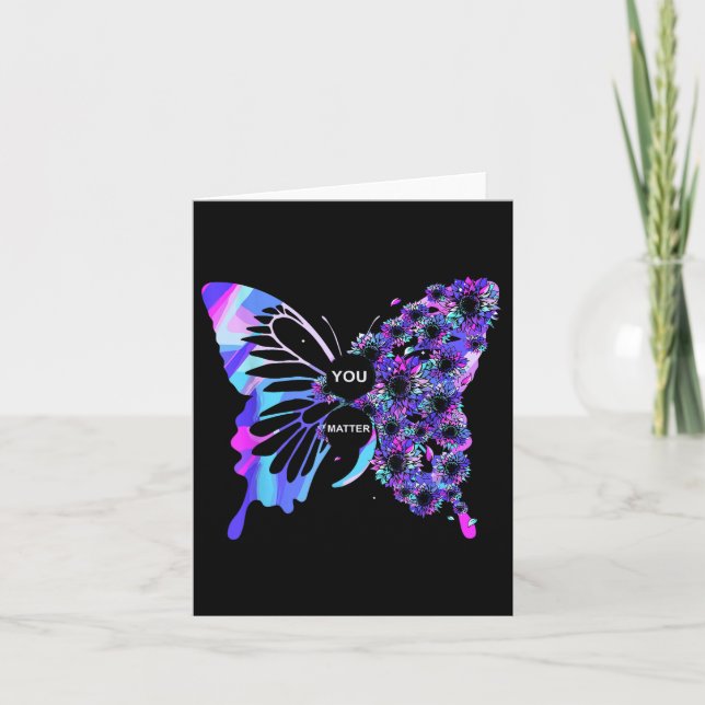 Carte Semicolon de papillon Sensibilisation au suicide S (Devant)