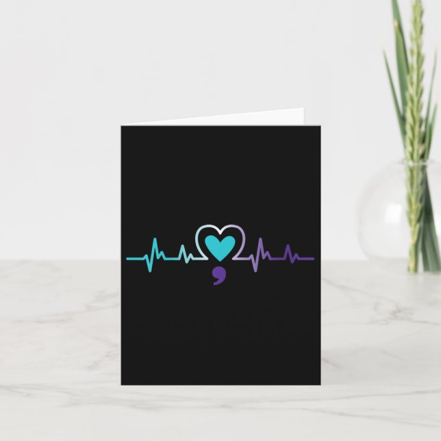 Carte Semicolon de pulsation féminine Prévention du suic (Devant)
