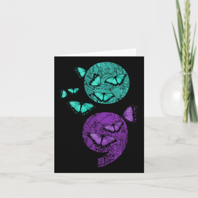 Carte Semicolon de sensibilisation au suicide en santé m (Devant)