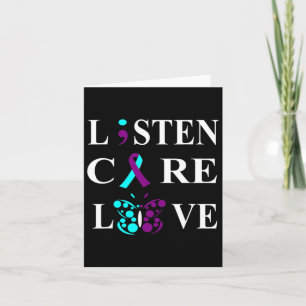 Carte Semicolon de sensibilisation au suicide Purple Tur