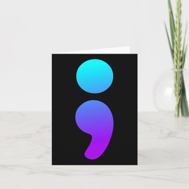 Carte Semicolon Sensibilisation au suicide Semi Colon Su (Devant)