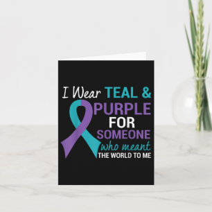 Carte Semicolon Turquoise & Purple Ribbon Suicide