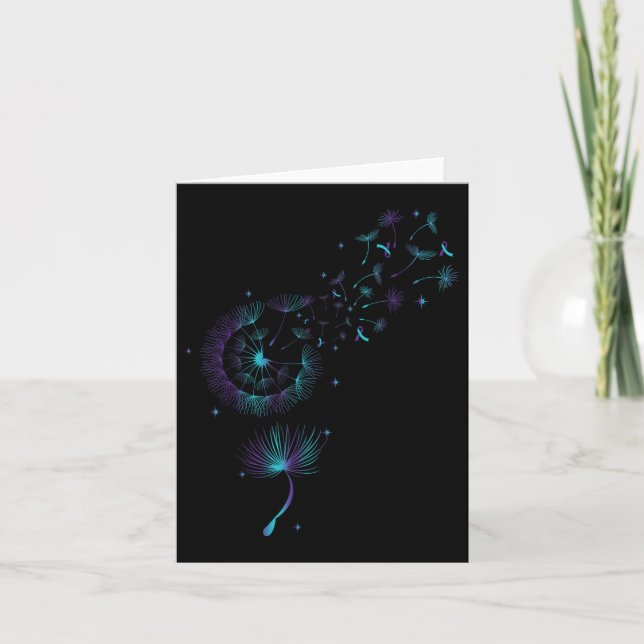 Carte Semicolon violet turquoise Dandelion Prévention du (Devant)