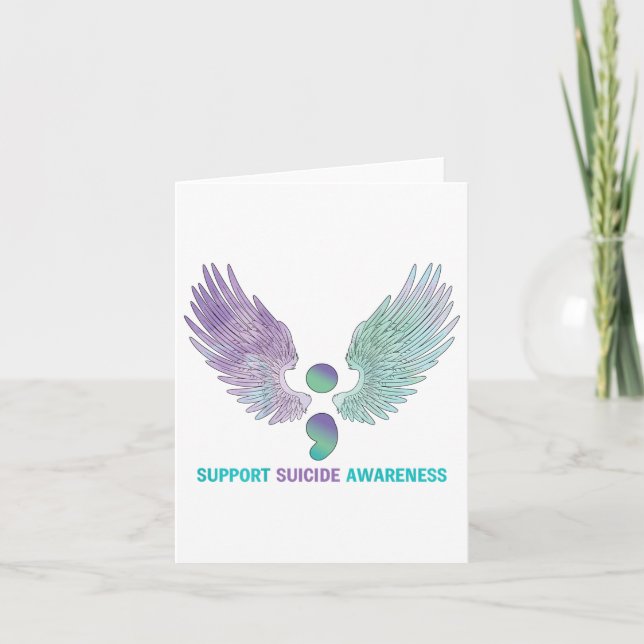 Carte Semicolon Wings Support Suicide Sensibilisation Tu (Devant)