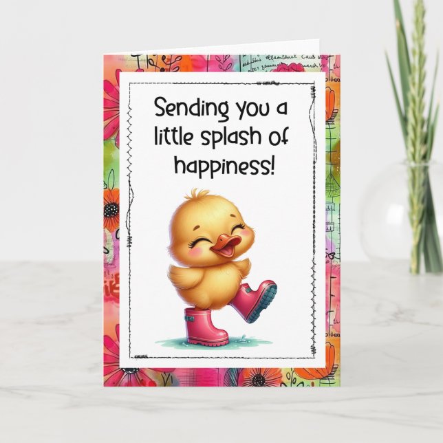 Carte Sending You a Little Splash of Happiness Duck Card (Devant)