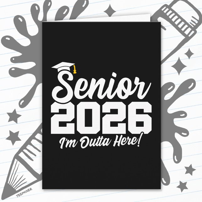Carte Senior 2026 Funny Graduation Quote Typography (Créateur téléchargé)