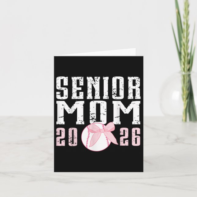 Carte Senior Back To School 2026 Baseball Bow Cl De 2026 (Devant)