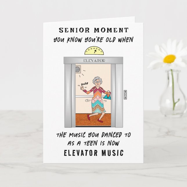 Carte Senior Funny Flashback Add a Name Birthday Card (Petite plante)