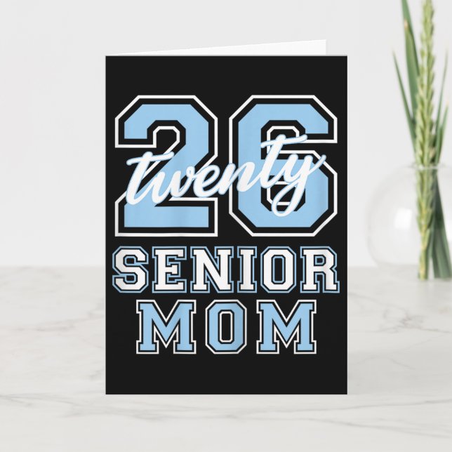 Carte Senior Mom Cl Of 2026 Graduation Pale Blue Letters (Devant)