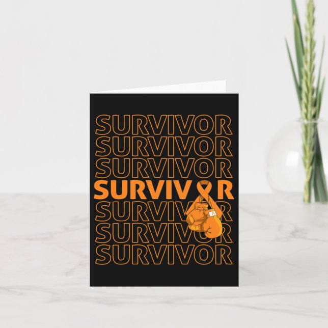 Carte Sensibilisation à la leucémie Survivor Orange Ribb (Devant)