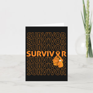 Carte Sensibilisation à la leucémie Survivor Orange Ribb