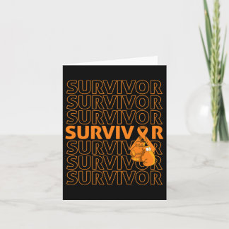 Carte Sensibilisation à la leucémie Survivor Orange Ribb