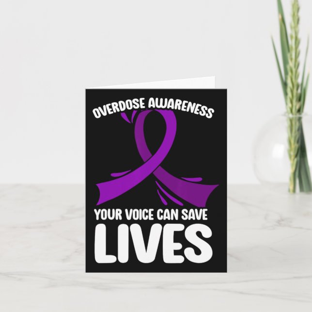 Carte Sensibilisation à la surdose Toxicomanie au ruban  (Devant)