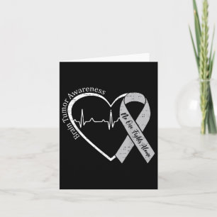 Carte Sensibilisation à la tumeur cérébrale Coeur Gris R