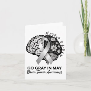 Carte Sensibilisation À La Tumeur Du Cerveau Porter Gris