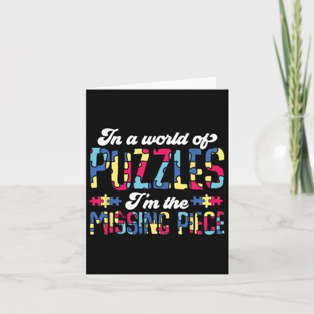 Carte Sensibilisation à l'Austisme Présente Puzzle Super (Devant)