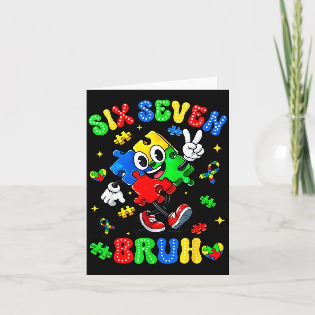 Carte Sensibilisation à l'autisme 67 six sept bruh garço (Devant)