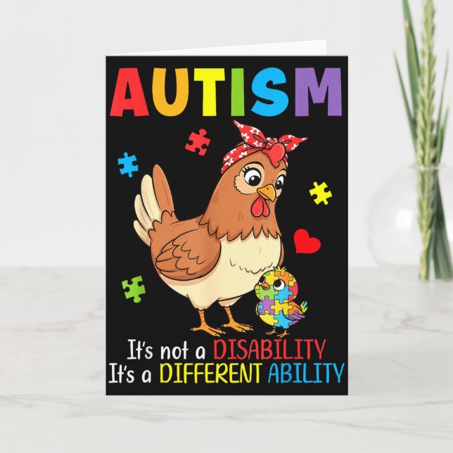 Carte Sensibilisation à l'autisme Mère Poulet Capacité D (Devant)