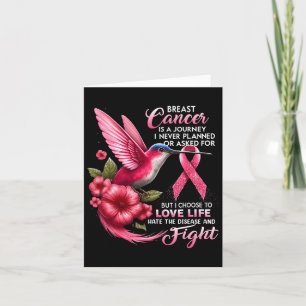 Carte Sensibilisation au cancer du sein Colibri Pink Rib