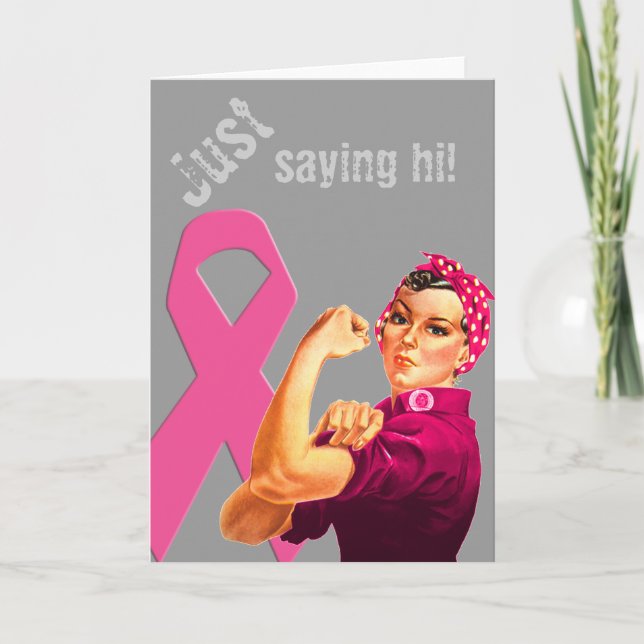 Carte Sensibilisation au cancer du sein Rosie Riveter (Devant)