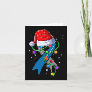 Carte Sensibilisation au diabète Noël Santa Hat Bleu Rub