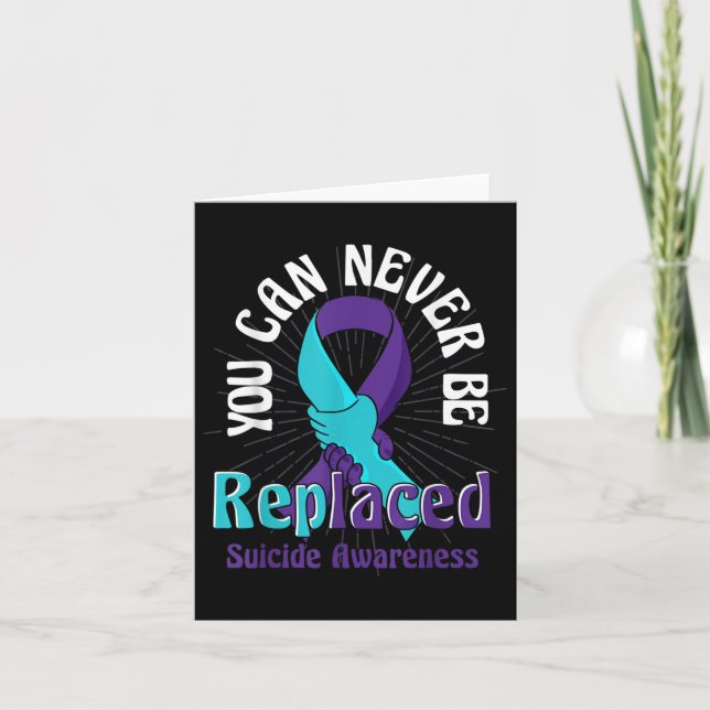 Carte Sensibilisation au suicide Turquoise Ruban Violet  (Devant)