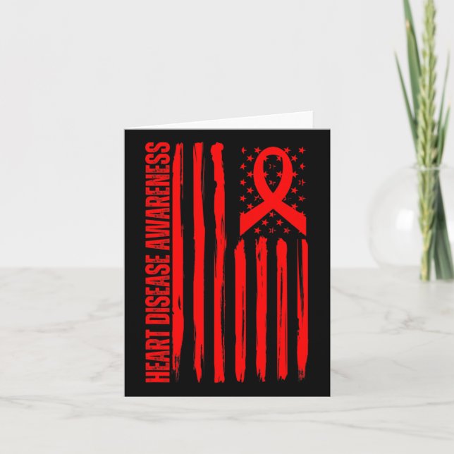 Carte Sensibilisation aux maladies cardiaques Drapeau am (Devant)