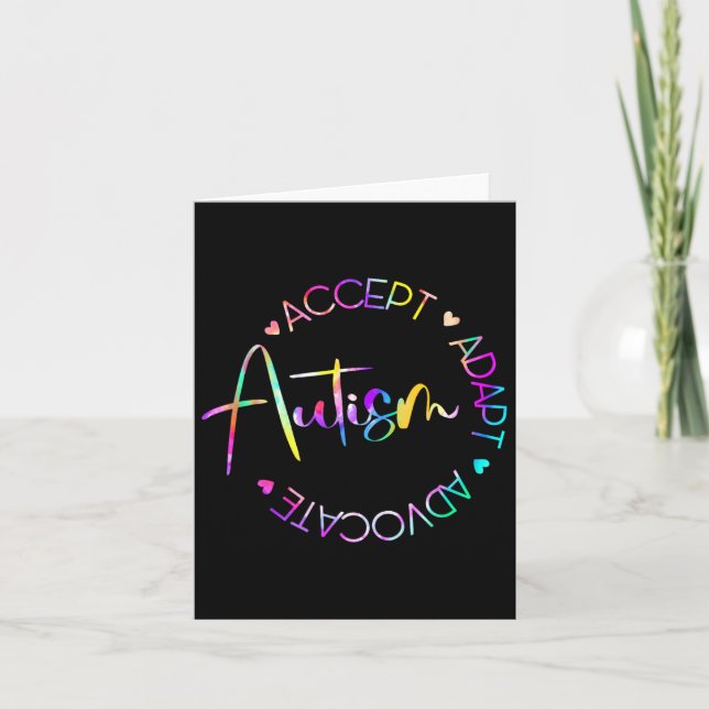 Carte Sensibilisation sur l'autisme Accepter Adapt Advoc (Devant)
