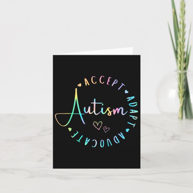 Carte Sensibilisation sur l'autisme Accepter Adapt Advoc (Devant)