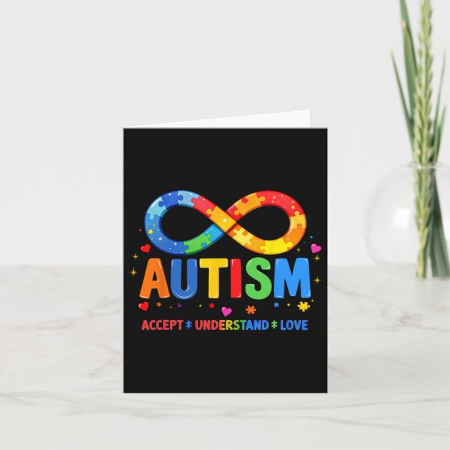 Carte Sensibilisation sur l'autisme Accepter Comprendre  (Devant)