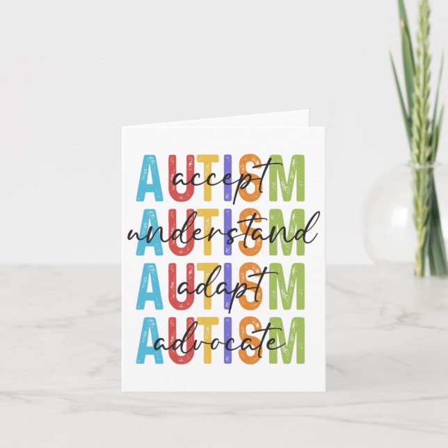Carte Sensibilisation sur l'autisme Accepter Comprendre  (Devant)
