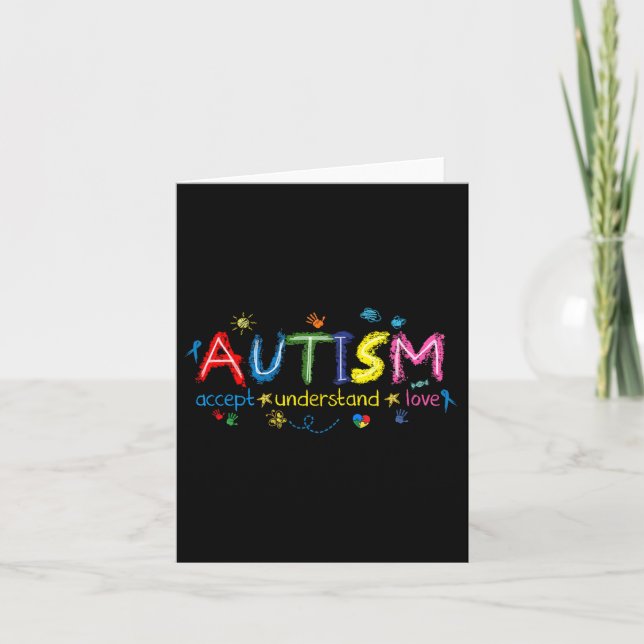 Carte Sensibilisation sur l'autisme Accepter Comprendre  (Devant)